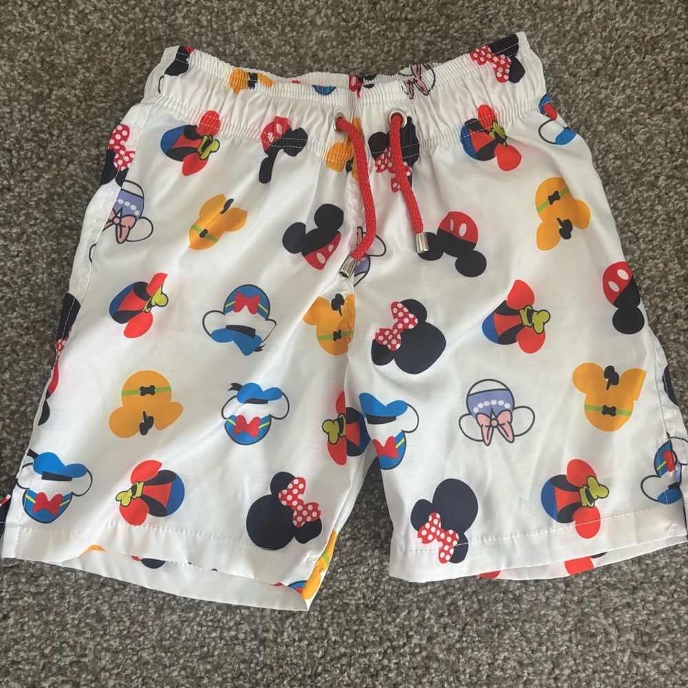 Colorful Boys Mickey Mouse Print Swim Trunks